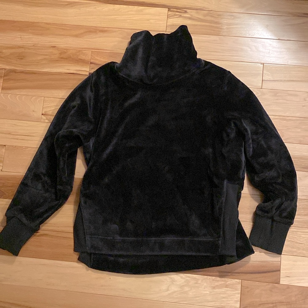 Athleta S Black Double Cozy Karma Funnel Neck Pullover Sweatshirt Women's Small